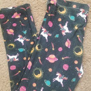 Unicorn Space Leggings Planets Size 14/16 XL